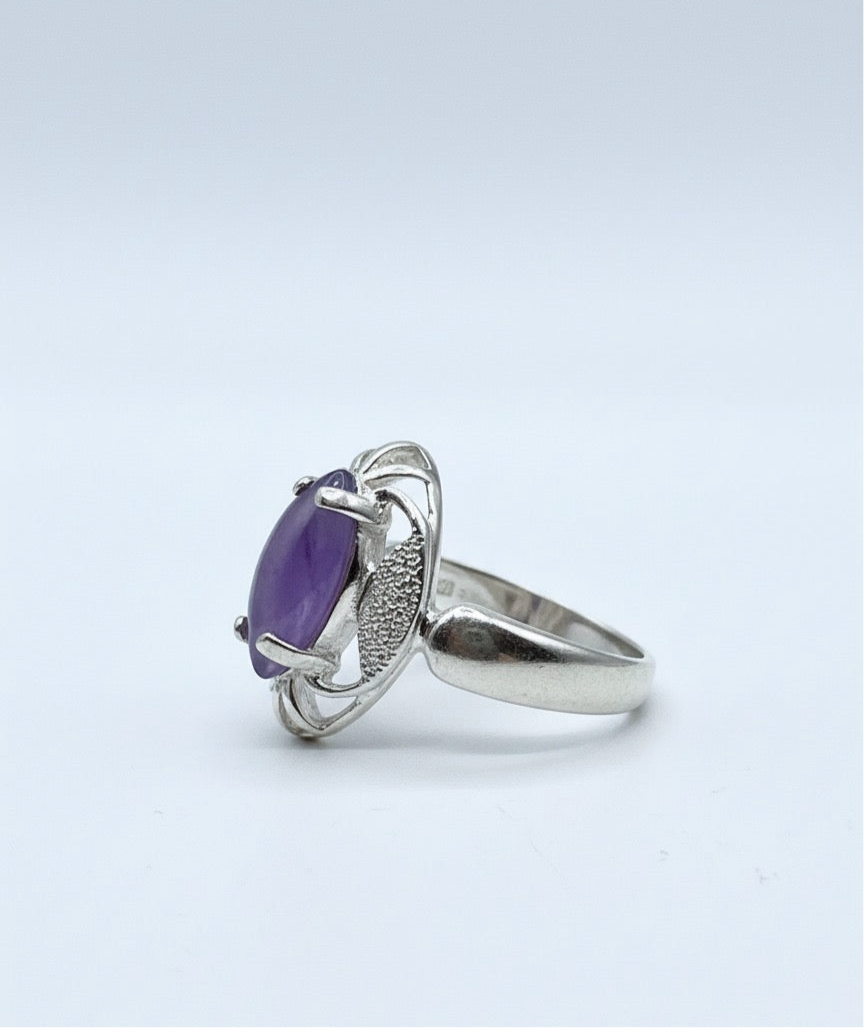 Lavender Jade Marquis Ring