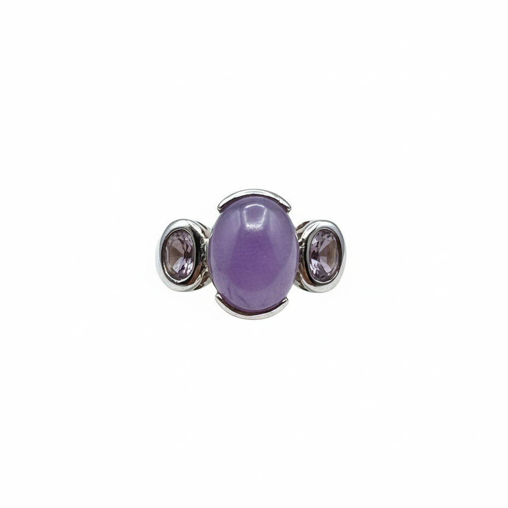 Lavender Jade Three Stone Ring