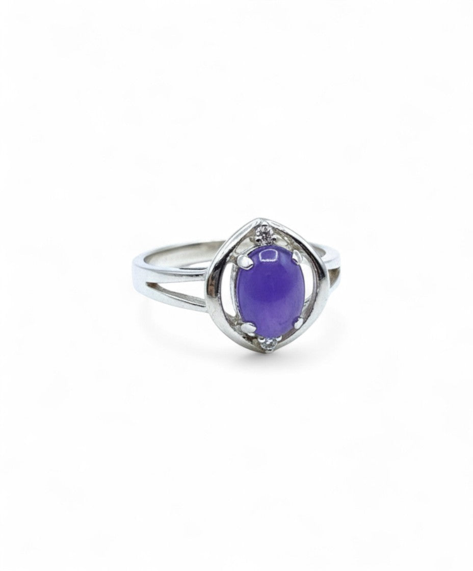 Lavender Jade Cubic Zirconia Ring