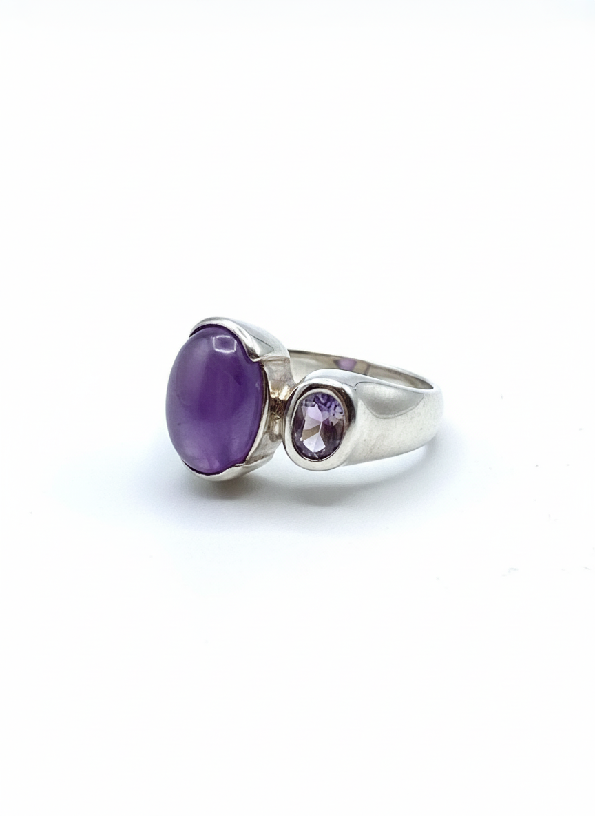 Lavender Jade Three Stone Ring