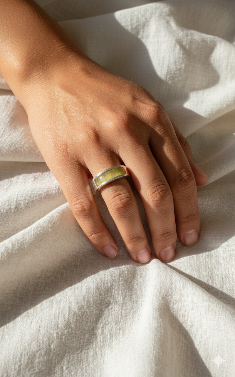 Yellow Solid Jade Ring
