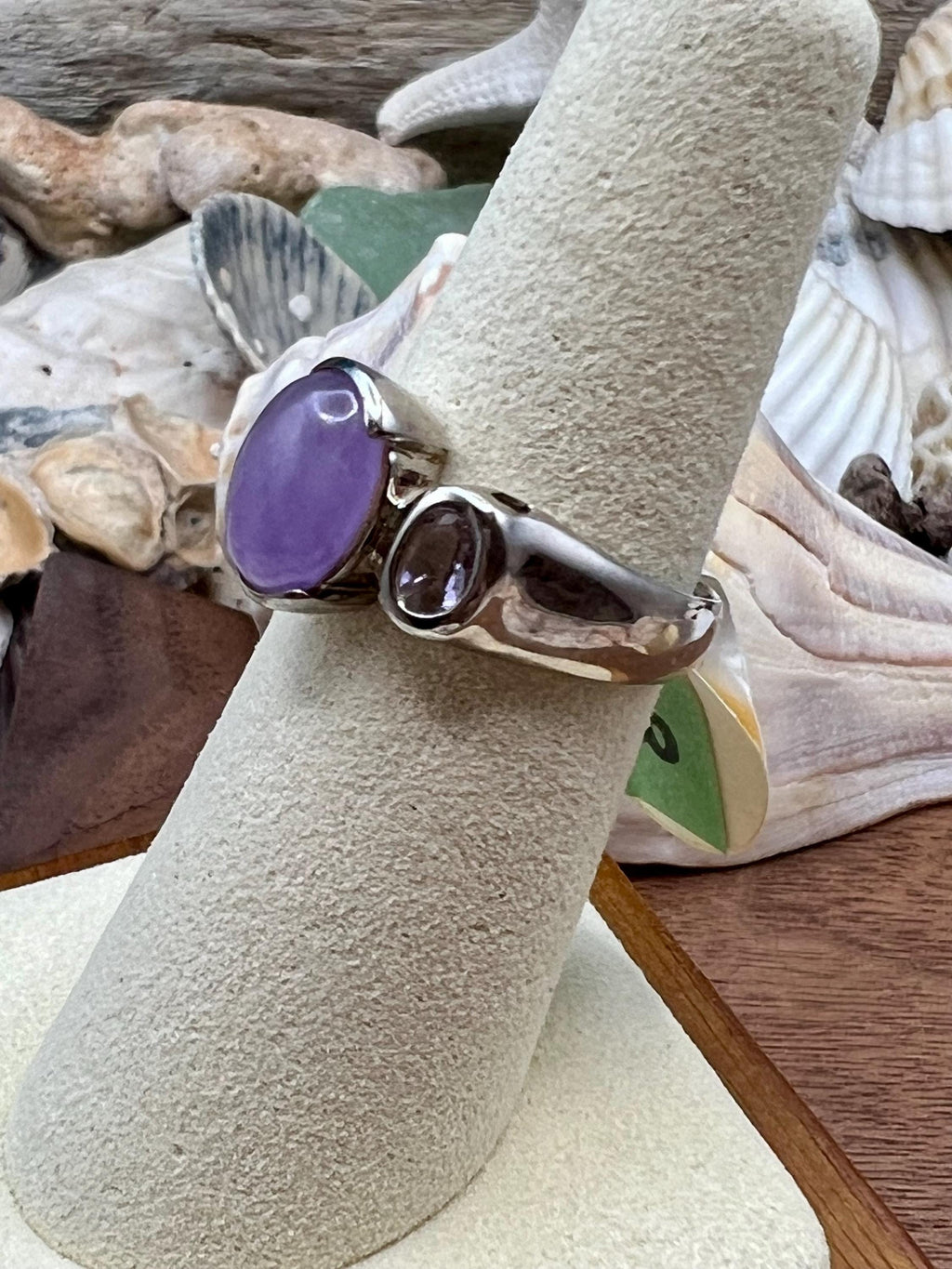 Lavender Jade Three Stone Ring