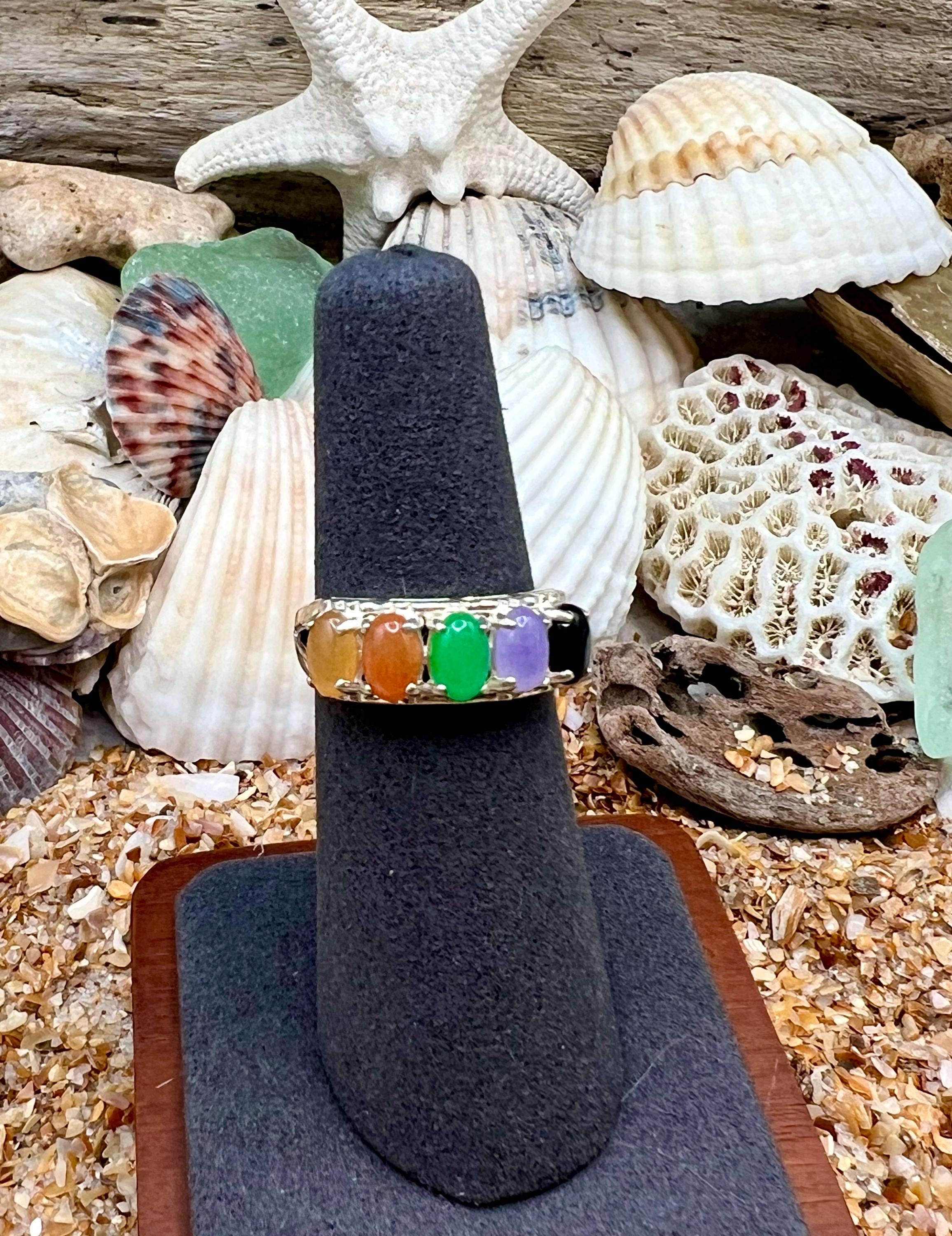 Natural Elegant JADE STONE RINGS - Burmese Jade, Black Onyx, Solid Sterling Silver .925F Top Grade-All New Stock (Copy)