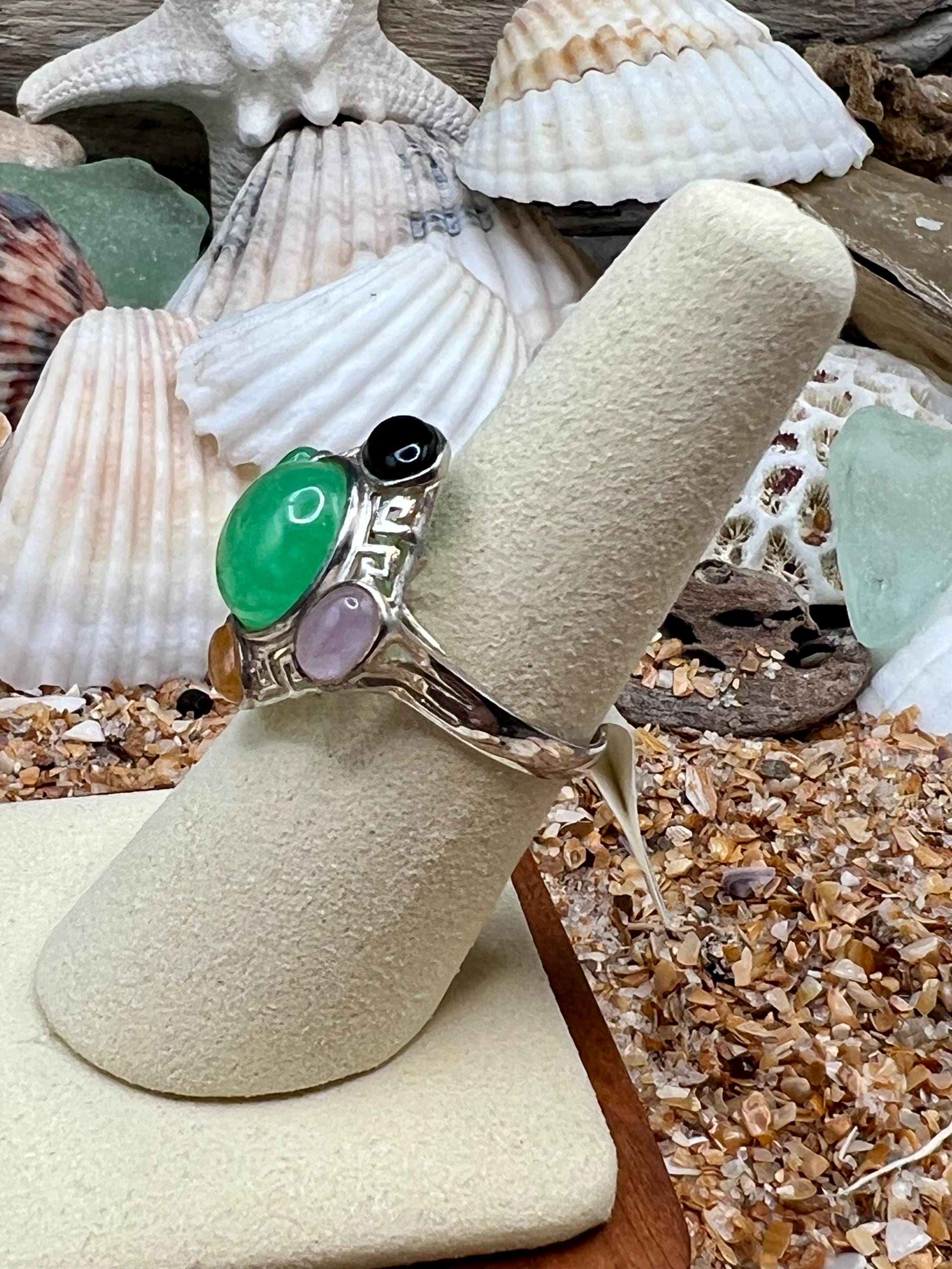 Natural Elegant JADE STONE RINGS - Burmese Jade, Black Onyx, Solid Sterling Silver .925F Top Grade-All New Stock (Copy)