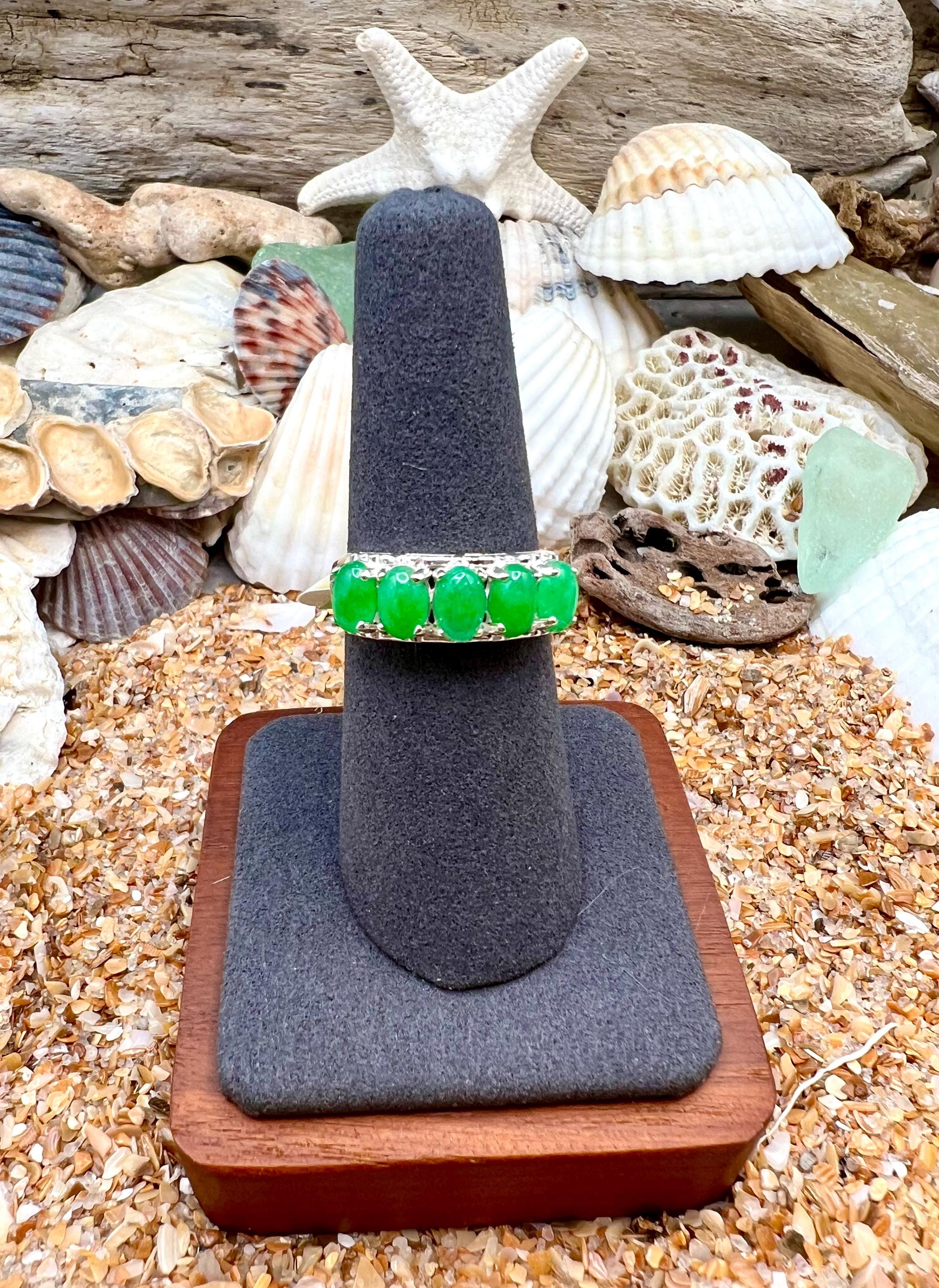 Natural Elegant JADE STONE RINGS - Burmese Jade, Black Onyx, Solid Sterling Silver .925F Top Grade-All New Stock (Copy)