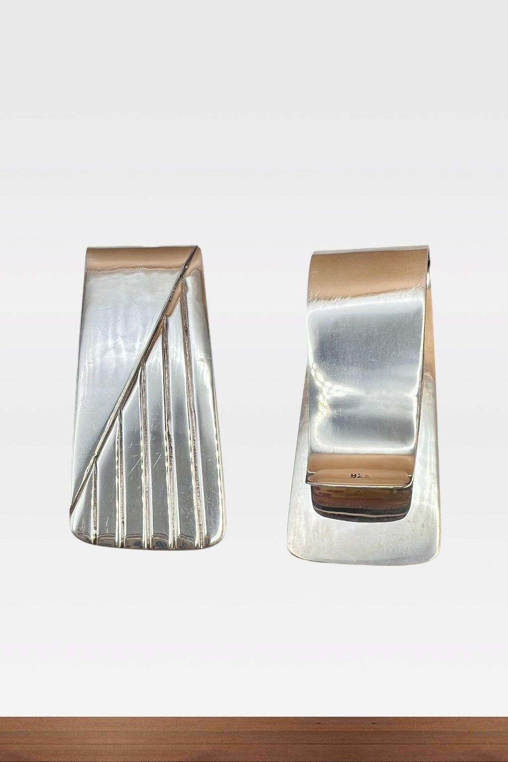 Striped Silver Money Clip