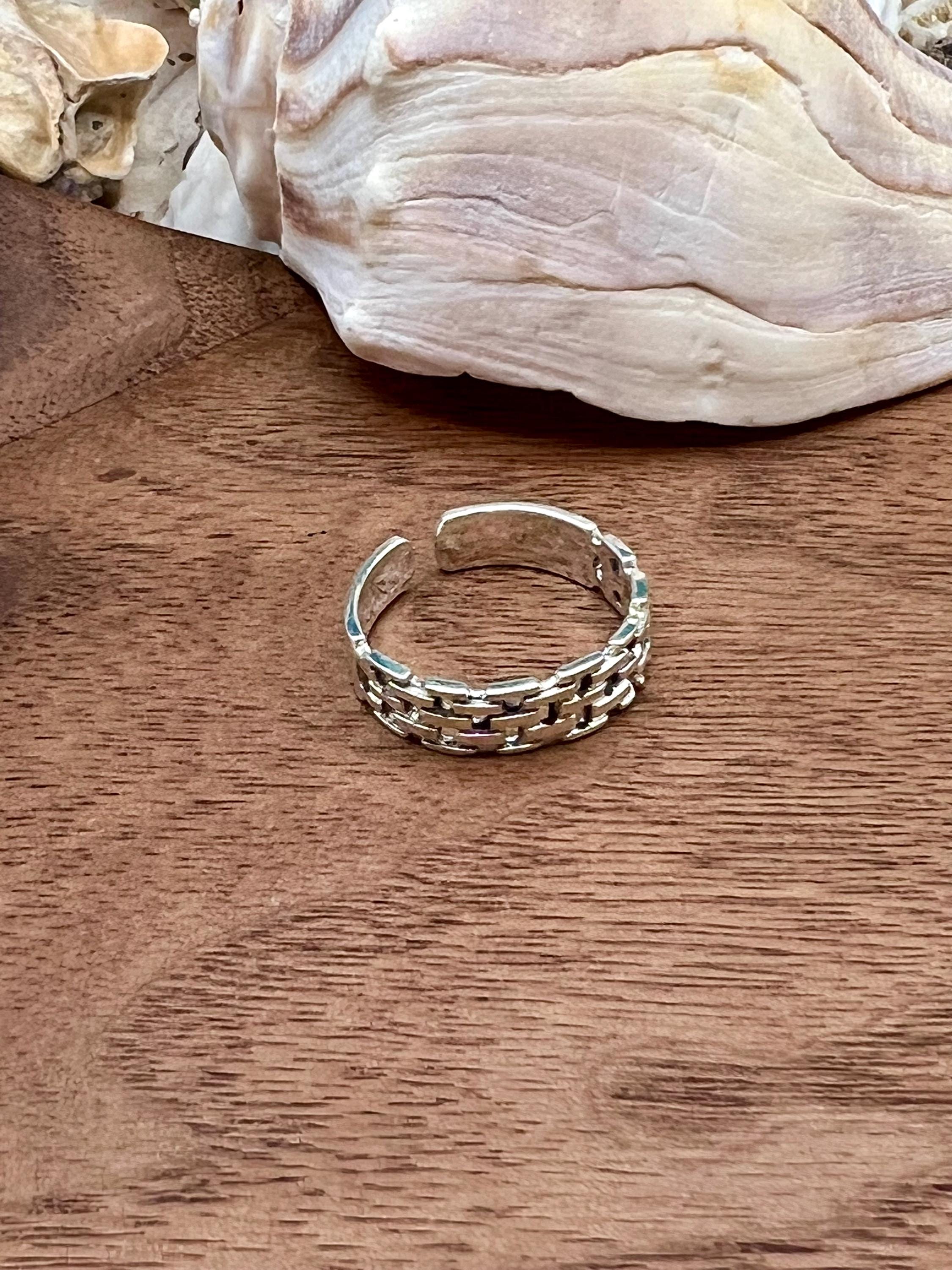 Silver Woven Toe Ring