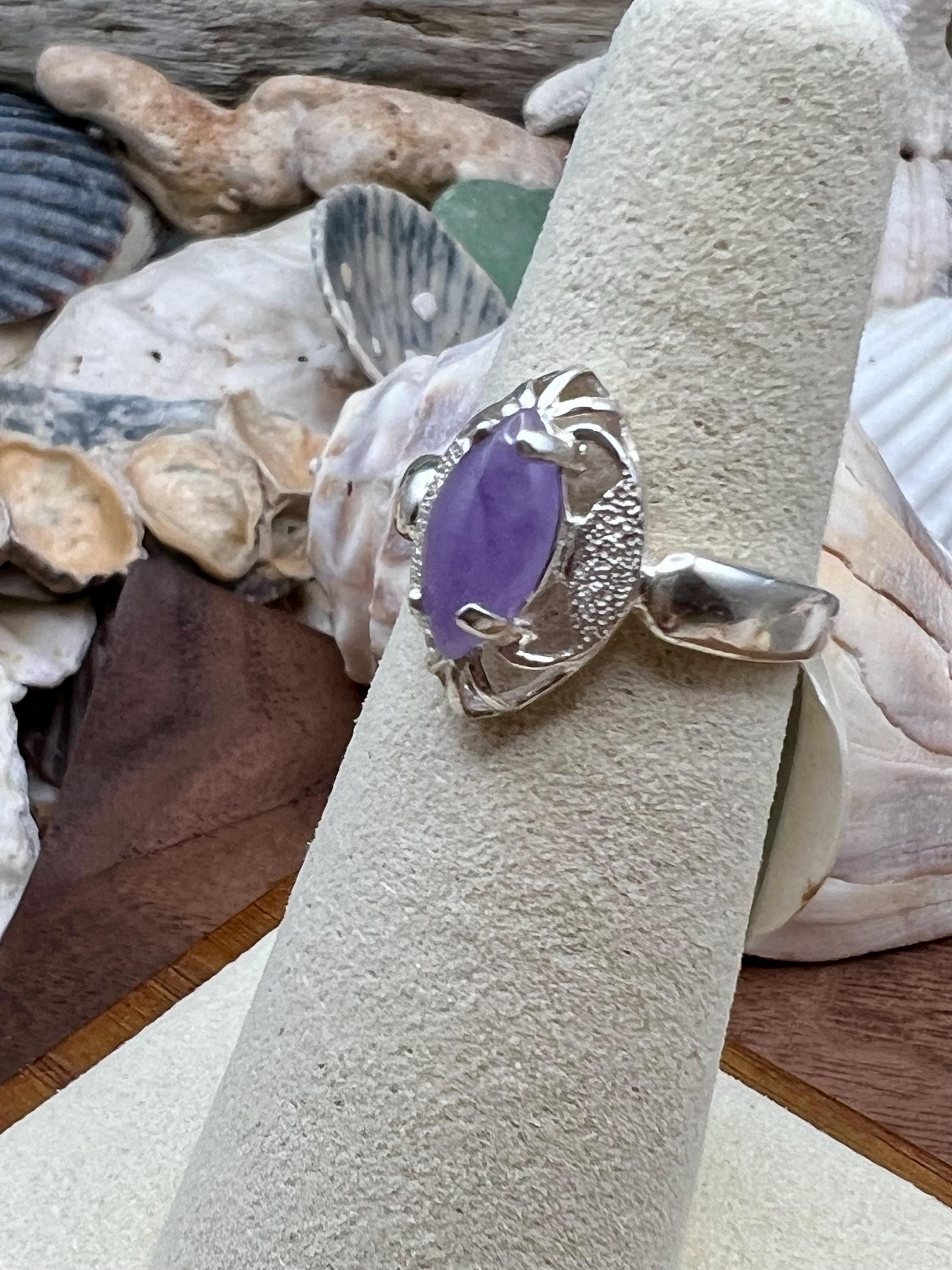 Lavender Jade Marquis Ring